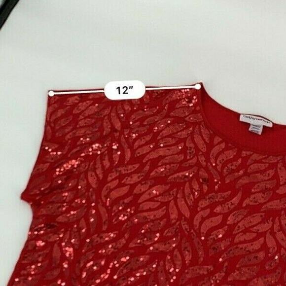 Cathy Daniels Women's Red Blouse Short Sleeve Print Business Size 3X - Picture 4 of 6